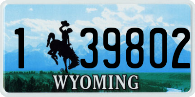 WY license plate 139802