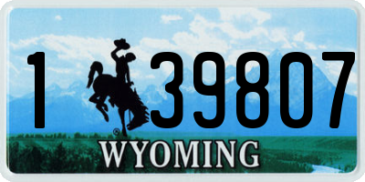 WY license plate 139807