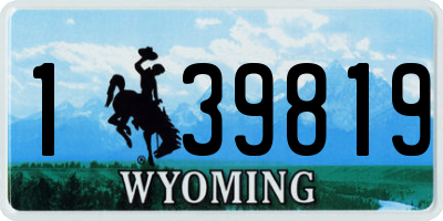 WY license plate 139819