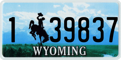 WY license plate 139837