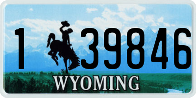 WY license plate 139846