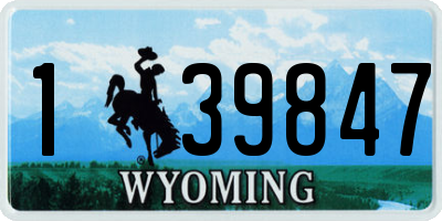 WY license plate 139847