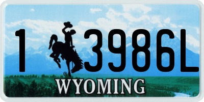 WY license plate 13986L