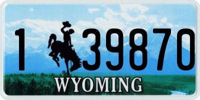 WY license plate 139870