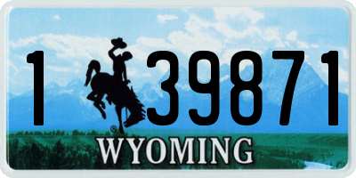 WY license plate 139871