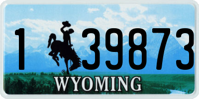 WY license plate 139873