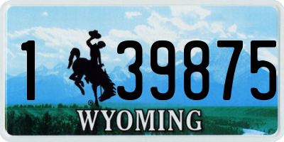 WY license plate 139875