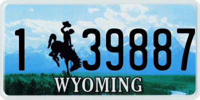 WY license plate 139887
