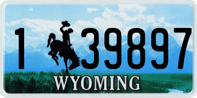 WY license plate 139897