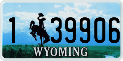 WY license plate 139906