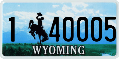 WY license plate 140005