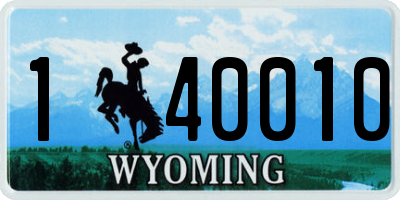 WY license plate 140010