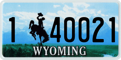 WY license plate 140021