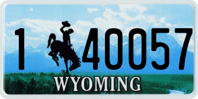 WY license plate 140057
