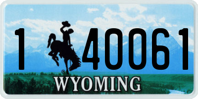 WY license plate 140061