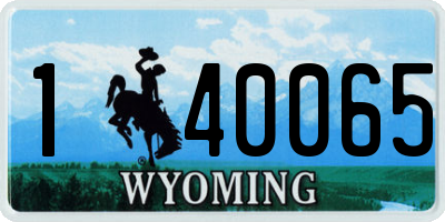 WY license plate 140065