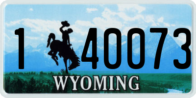 WY license plate 140073