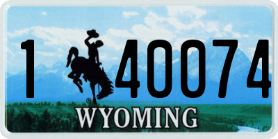 WY license plate 140074