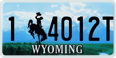 WY license plate 14012T