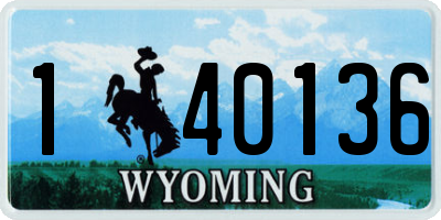 WY license plate 140136