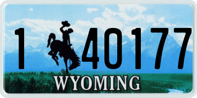 WY license plate 140177