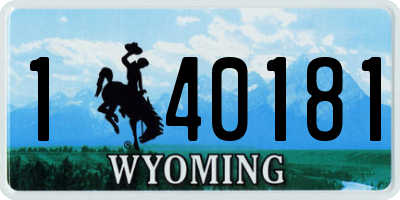 WY license plate 140181