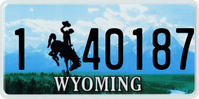 WY license plate 140187