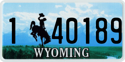WY license plate 140189
