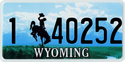 WY license plate 140252