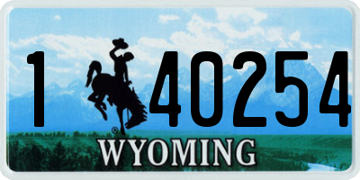 WY license plate 140254