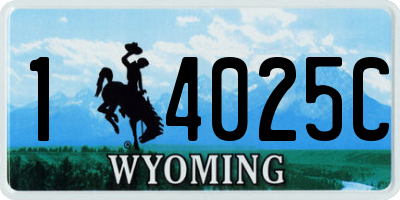 WY license plate 14025C