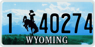 WY license plate 140274