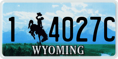 WY license plate 14027C