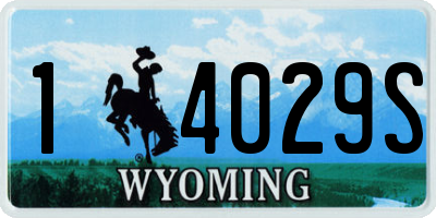 WY license plate 14029S