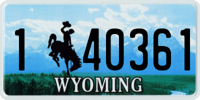 WY license plate 140361