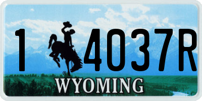 WY license plate 14037R