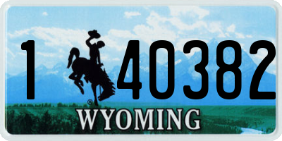 WY license plate 140382