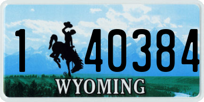 WY license plate 140384