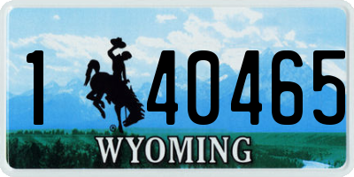 WY license plate 140465