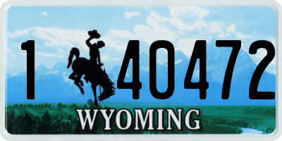 WY license plate 140472