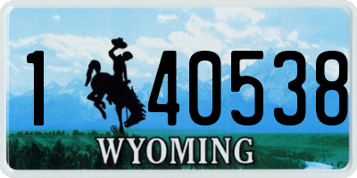 WY license plate 140538