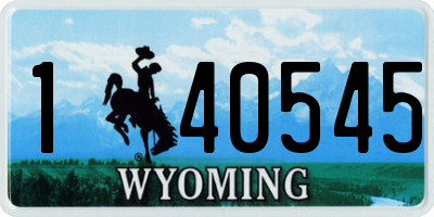 WY license plate 140545