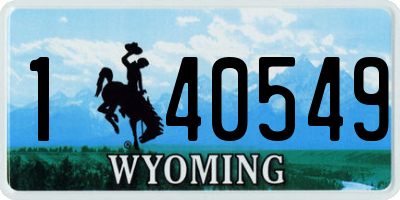 WY license plate 140549