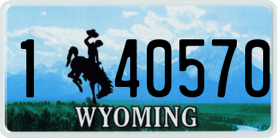 WY license plate 140570