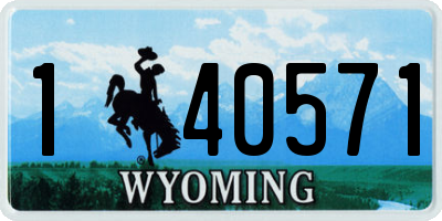 WY license plate 140571