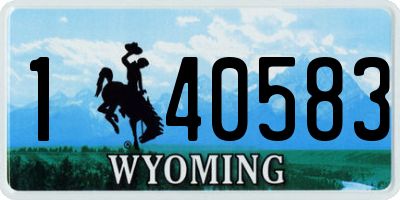 WY license plate 140583