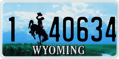 WY license plate 140634