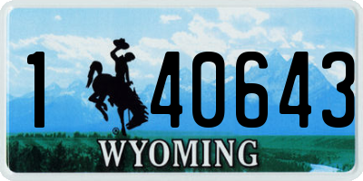 WY license plate 140643