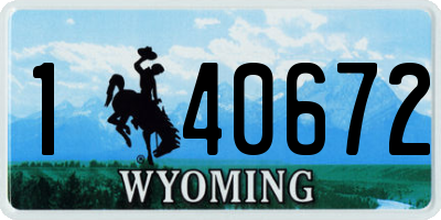 WY license plate 140672