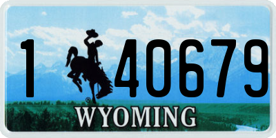 WY license plate 140679